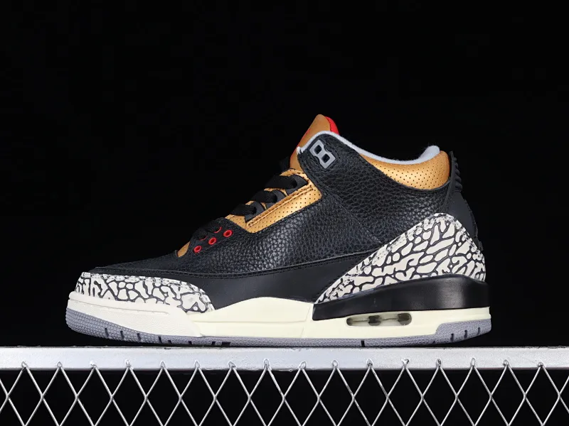 All categories Air Jordan Jordan series basketball shoes Air Jordan 3 Air Jordan 3 Retro "Black Gold" AJ3 Joe 3 black gold cement CK9246-067